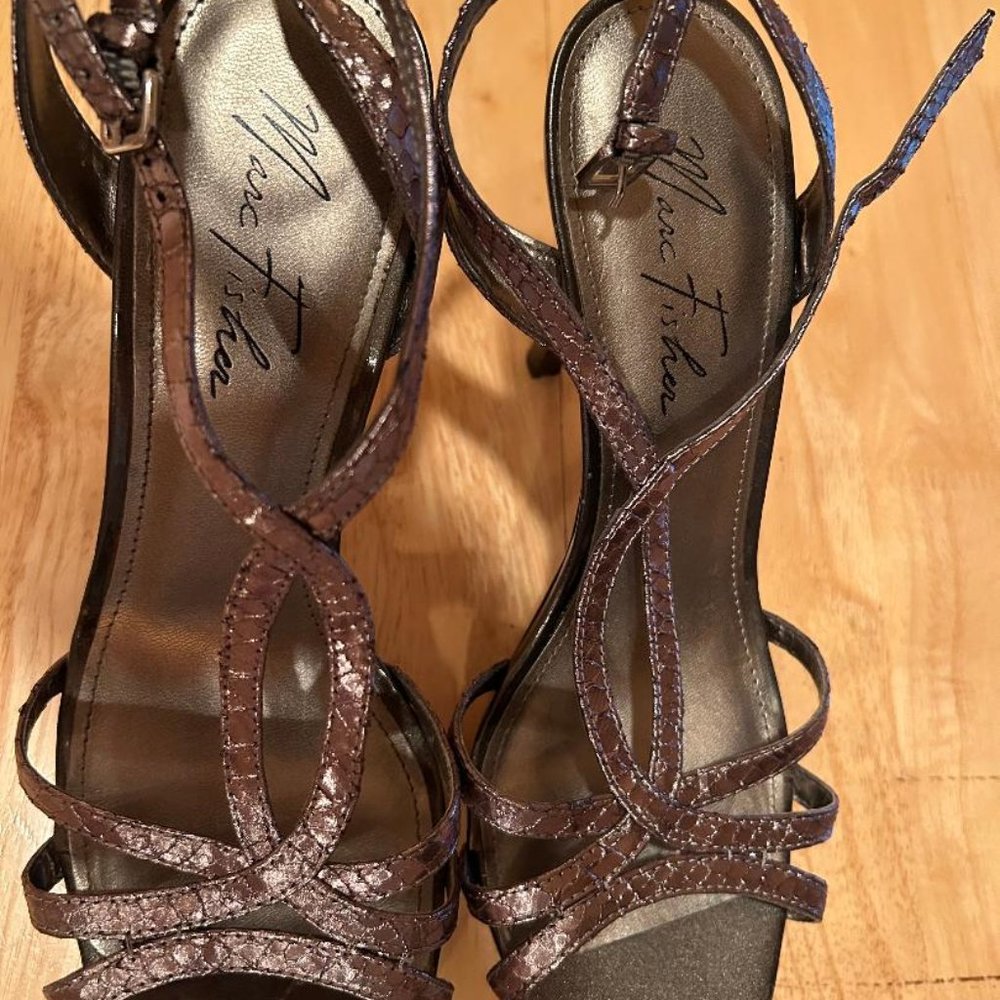 Marc Fisher Metallic Snakeskin High Heels (Size 10)